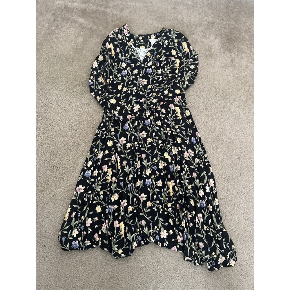 Vintage 90s Fredericks of Hollywood Maxi Dress 13/14 Floral Cottage/Grannycore